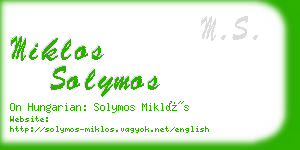 miklos solymos business card